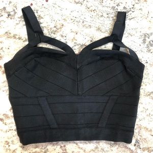 Bebe xs black bandage crop top new nwt